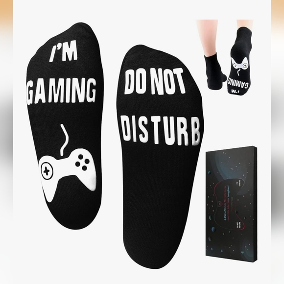 Do Not Disturb I’m Gaming Socks Black Socks In The Box Men Sz 6-12 - Picture 4 of 5